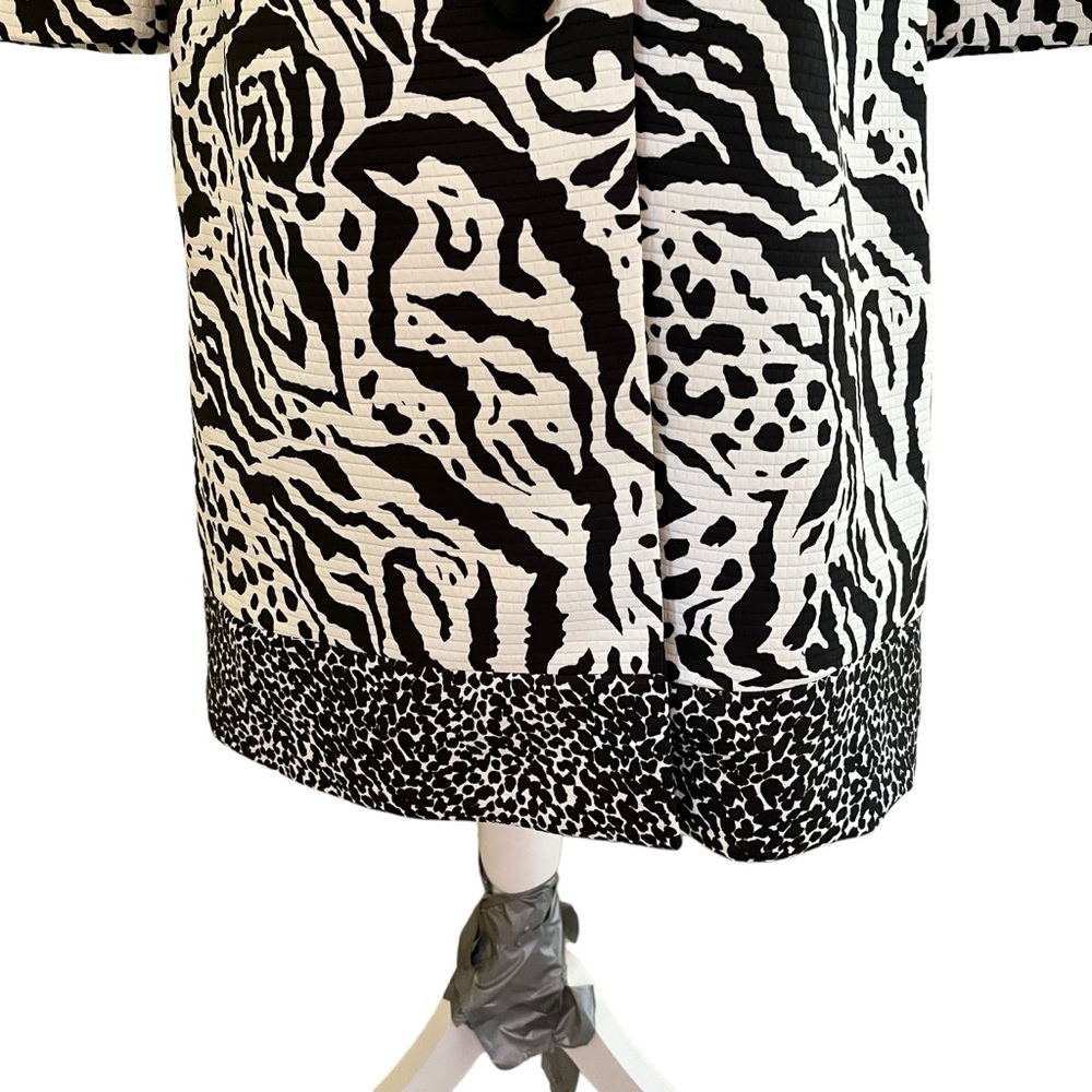 Andre Oliver Vintage Black And White Animal Print Coat 4 - Picture 3 of 11